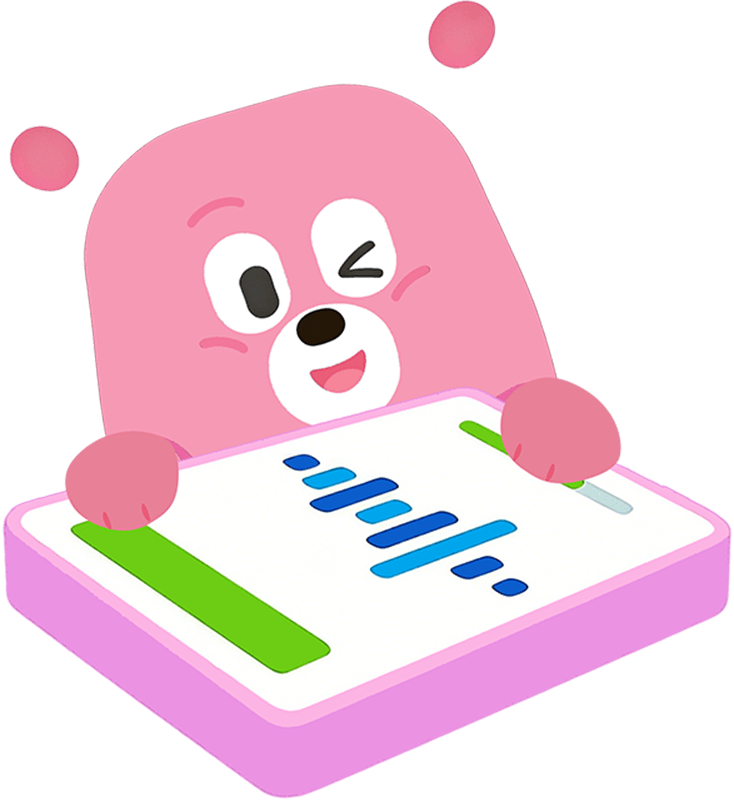 Cute AI character giving speaking feedback